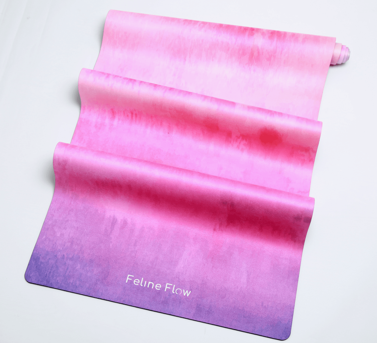 feline flow fuchsia yoga & exercise mat white background